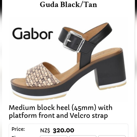 Gabor Platform Sandals with Velcro straps size US 7 - Picture 14 of 14